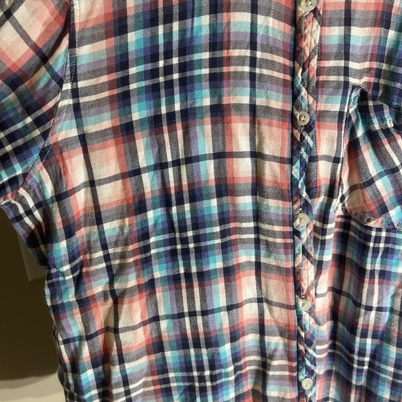 Universal Thread XL pink/Blue/Black Flannel Shirt Lounging Layer Cowgirl - Picture 2 of 8